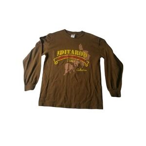 Cabela's Iditarod 2007 Long Sleeve T-Shirt Brown Outdoor Adventure Men's M